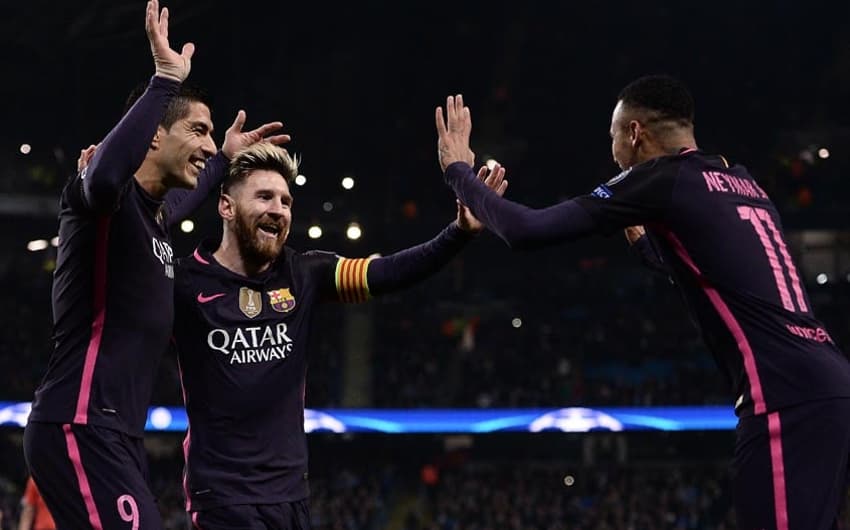 Messi, Neymar e Suarez - Manchester City x Barça