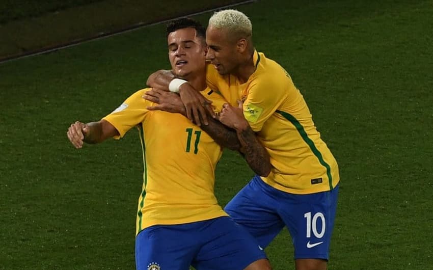 Coutinho e Neymar - Seleção Brasileira