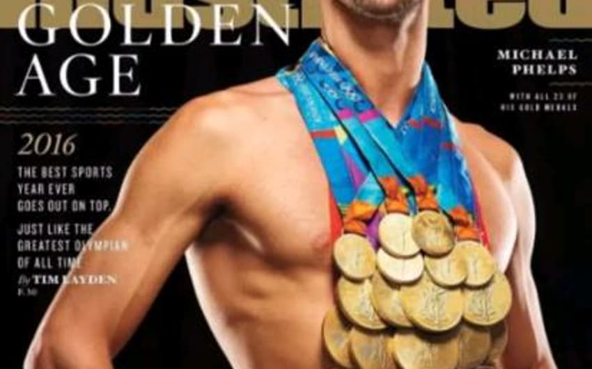 Phelps posa com todas as medalhas