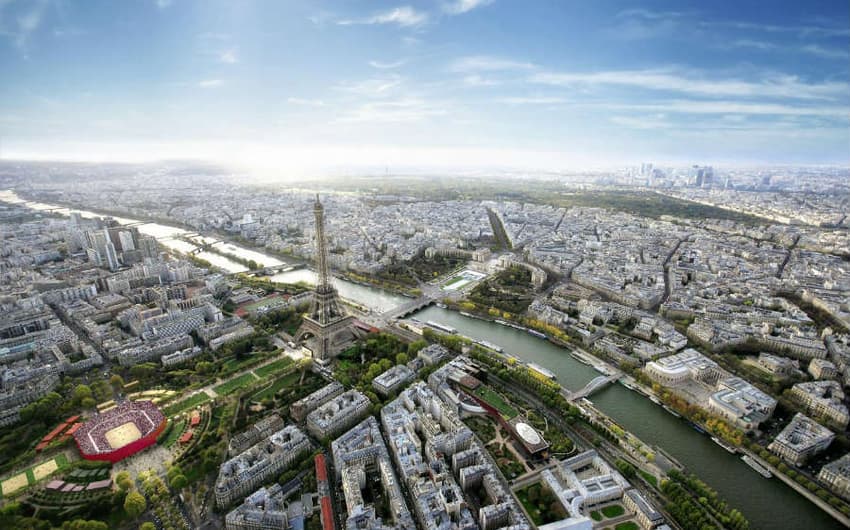 Em Paris-2024, o vôlei de praia pode acontecer aos pés da Torre Eiffel (Crédito: Divulgação)