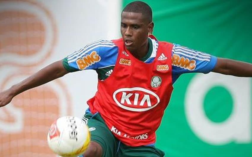 Em ação com a camisa do Palmeiras, o zagueiro Leandro Amaro estava no grupo que levou a Copa do Brasil de 2012