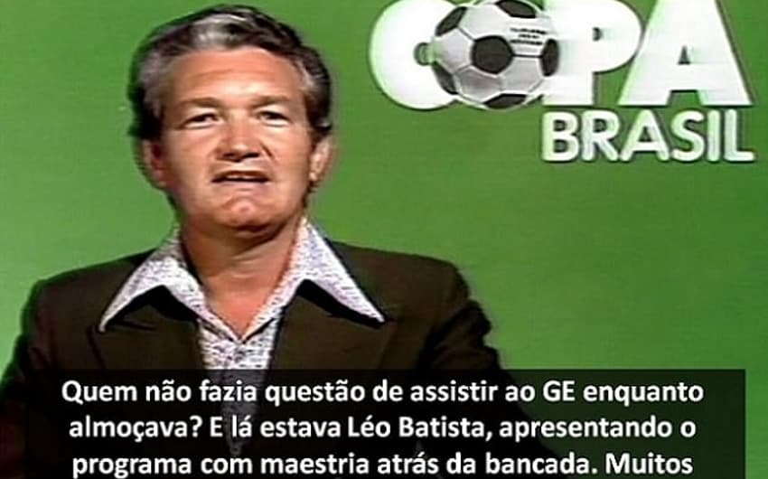 Léo Batista na bancada do Globo Esporte