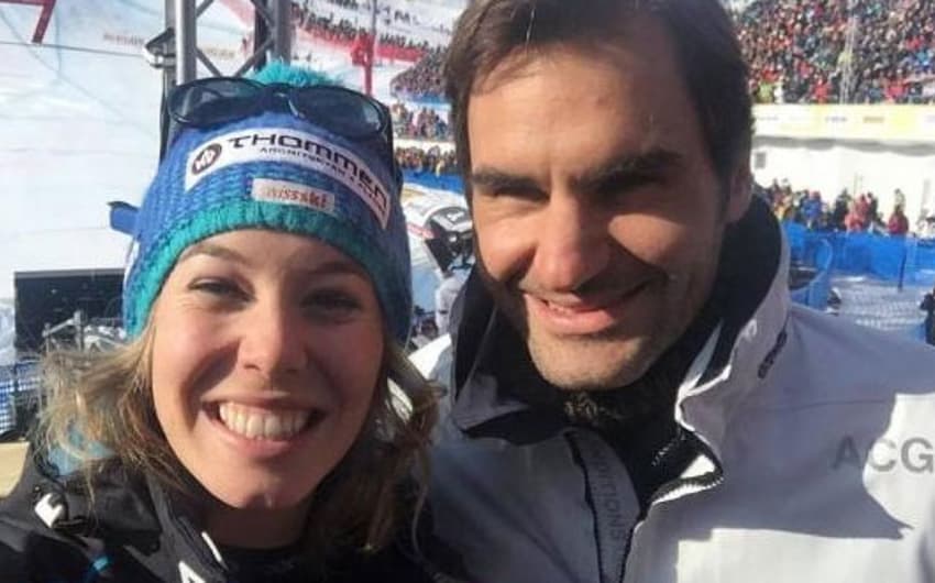 Federer e esquiadora Michelle Gisin