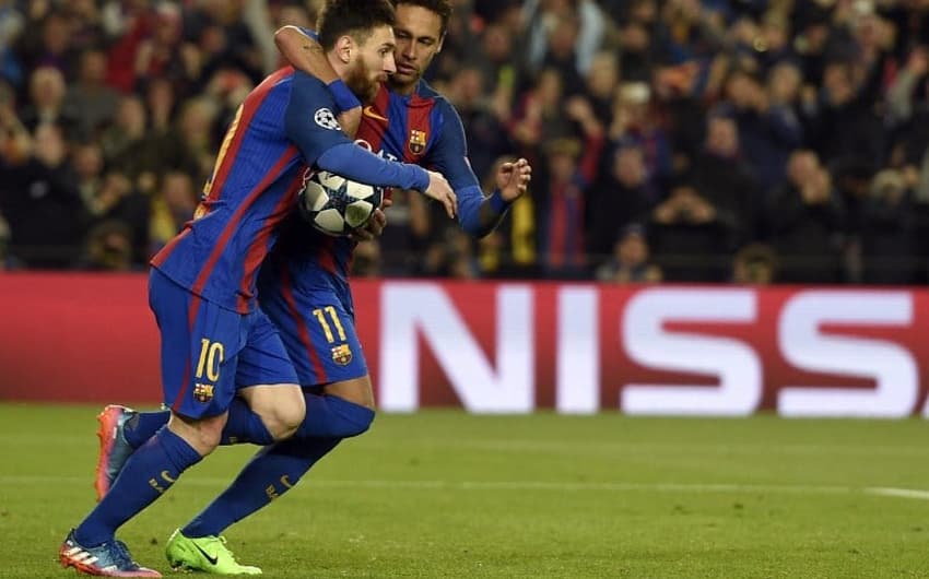 Neymar e Messi - Barcelona x PSG