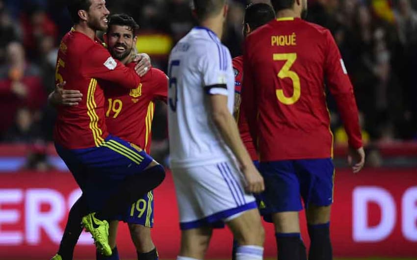 Sergio Ramos e Diego Costa - Espanha x Israel
