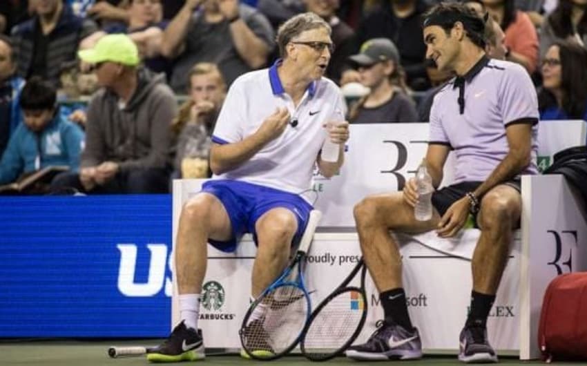 Federer e Bill Gates em partida beneficente