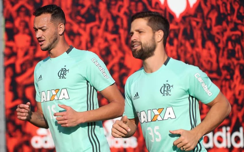 Diego e Réver - Treino do Flamengo