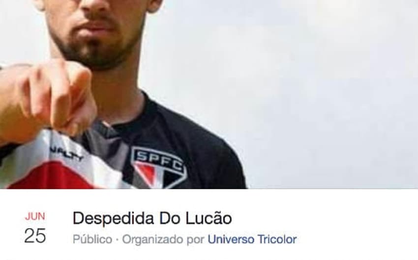 "Despedida do Lucão" está marcada para domingo, dia do próximo jogo do São Paulo no Morumbi (foto: Reprodução/Facebook)