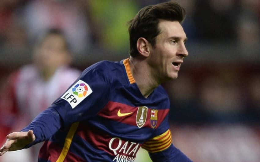 Messi - comemoração Campeonato Espanhol 2015-2016