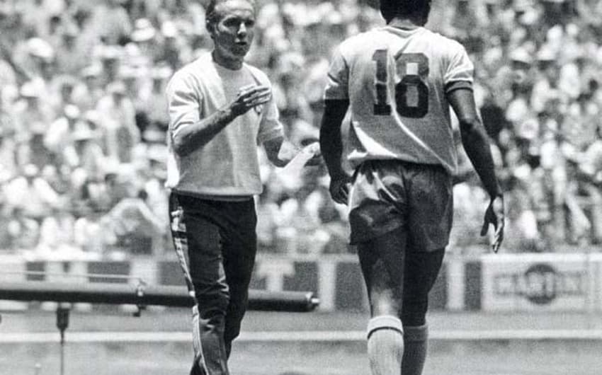 Zagallo treinando a Seleção na Copa de 70
