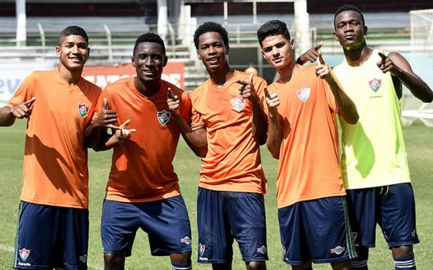 Carlos, Dudu, Fernando, Gabriel Fonseca e César - Sub-20 do Fluminense