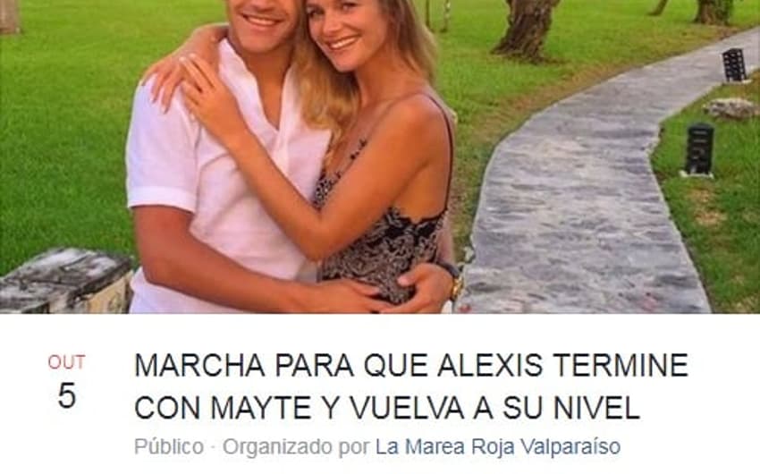 Chilenos criam evento pedindo fim de relacionamento de Alexis Sánchez
