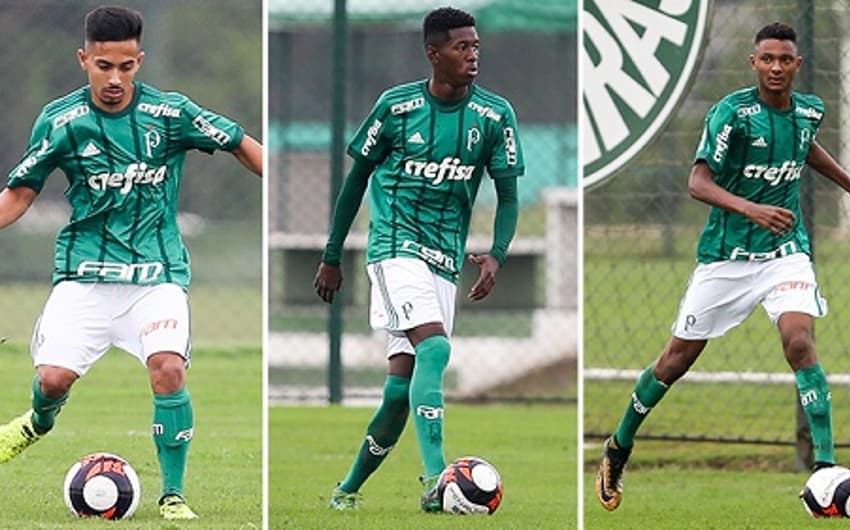 Alan, Vitão e Luan jogando pelo Palmeiras