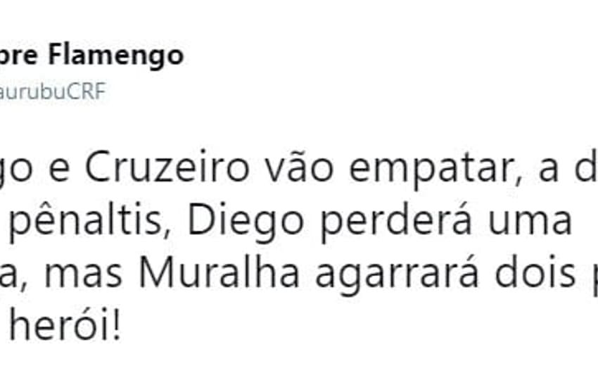 Prints de internautas que acreditavam na volta por cima de Muralha na final contra o Cruzeiro