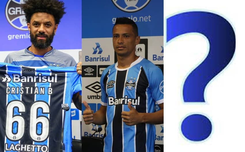 Cristian, Cícero e o terceiro inscrito na Libertadores do Grêmio