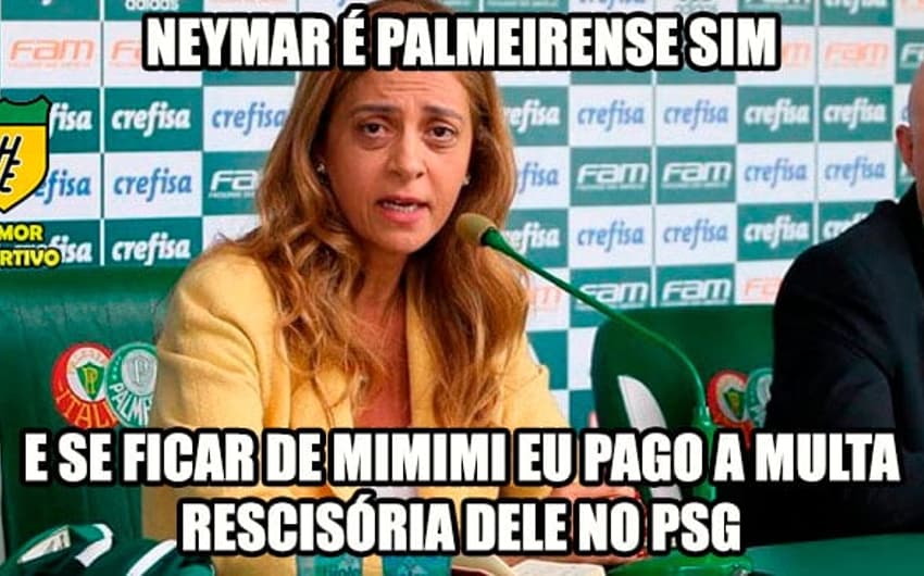 Memes brincam com Neymar após foto do jogador com camisa do Palmeiras