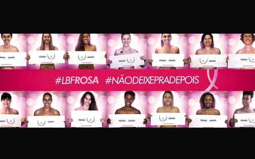 Atletas da LBF participam de campanha que faz alusão ao diagnóstico tardio do câncer de mama