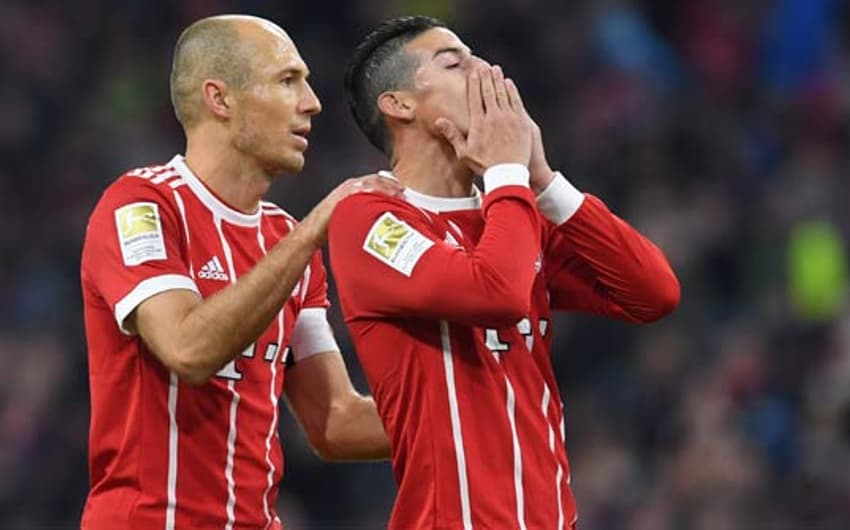 Robben e James Rodríguez - Bayern de Munique x RB Leipzig
