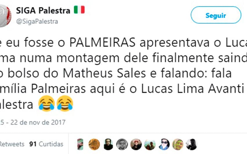 Brincadeiras, apoio e críticas: como os torcedores do Palmeiras estão reagindo nas redes sociais à possível chegada de Lucas Lima