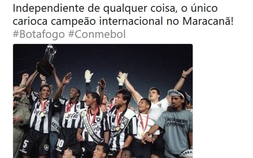Botafogo provoca Flamengo após vice do rival