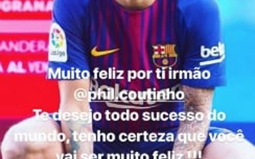 Neymar manda recado para Coutinho após apresentação no Barça