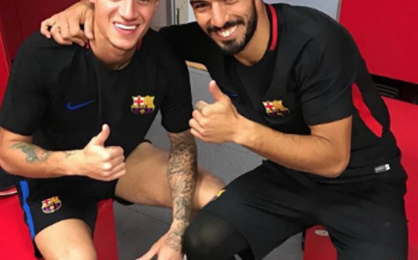 Suárez dá boas-vindas a Coutinho no Barcelona