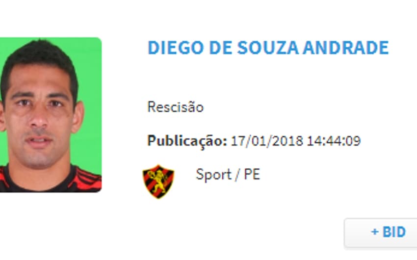Principal contratação do São Paulo para a temporada, Diego Souza aparece no BID