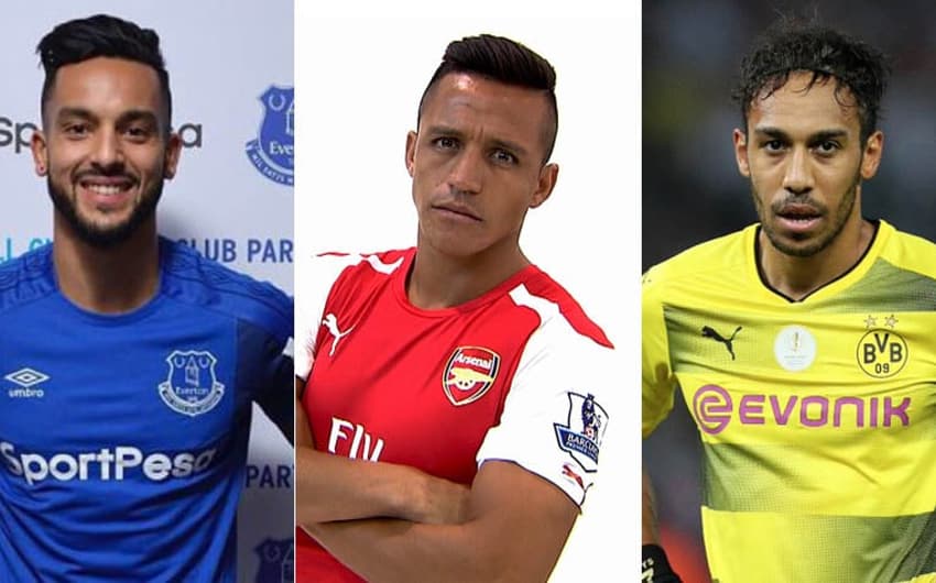 Walcott (Everton), Sánchez (Arsenal) e Aubameyang (Dortmund)