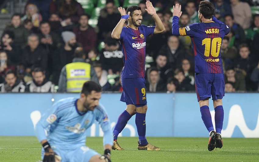 Messi comemorando o gol contra o Betis