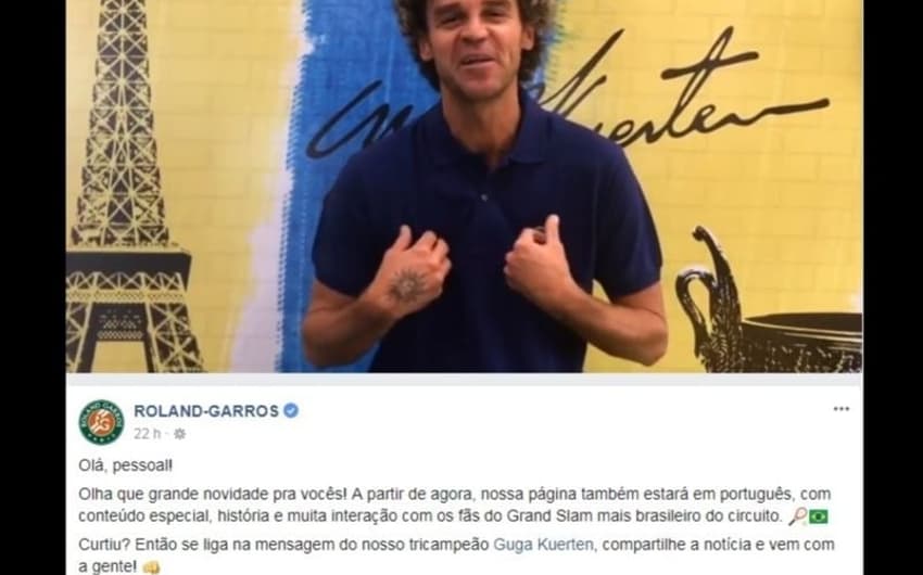 Roland-Garros atualiza Facebook em português e agrada fãs brasileiros