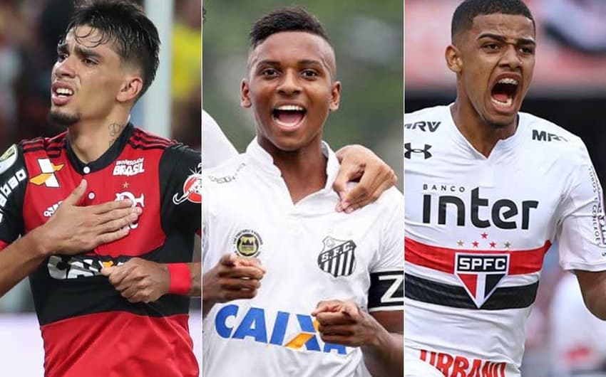 Lucas Paquetá é um dos destaques do Flamengo; Rodrygo vem conquistando a torcida do Santos e Brenner é o atacante titular do São Paulo