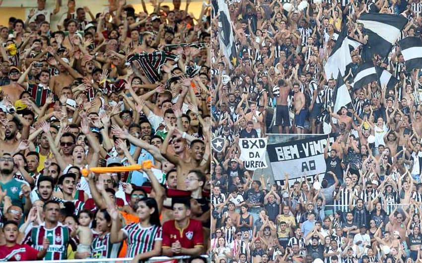 Montagem torcida Fluminense e Botafogo