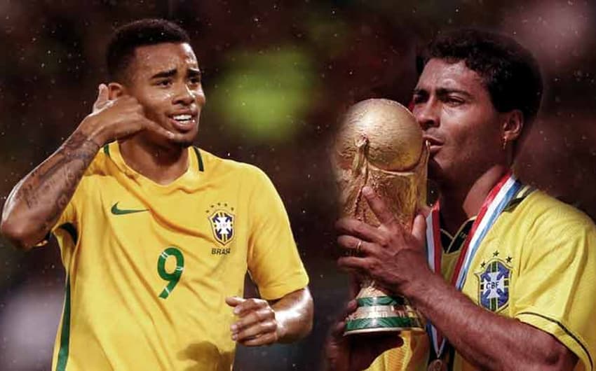 Gabriel Jesus, o 9 de 2018, e Romário, o herói de 1994