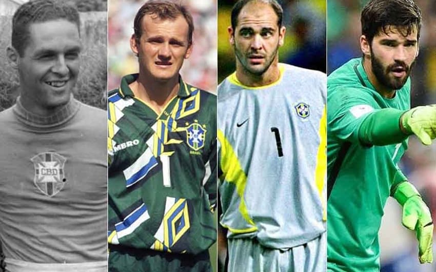 Gilmar dos Santos Neves, Taffarel e Marcos foram campeões pelo Brasil como titulares. Alisson deve ser o camisa 1 na tentativa do hexacampeonato da Seleção