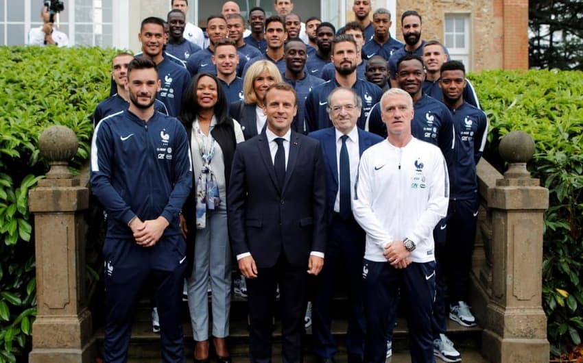 Macron e a seleção francesa