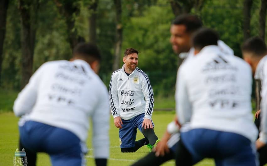 Messi - treino da Argentina