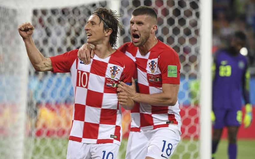 Modric, de pênalti, fez o segundo gol croata. Ele foi eleito o 'homem do jogo'&nbsp;