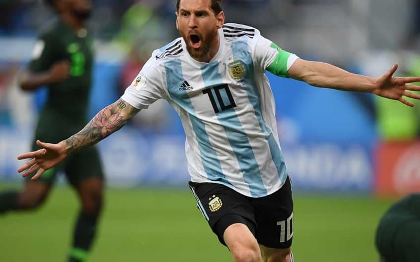 Nigéria x Argentina - Messi comemora