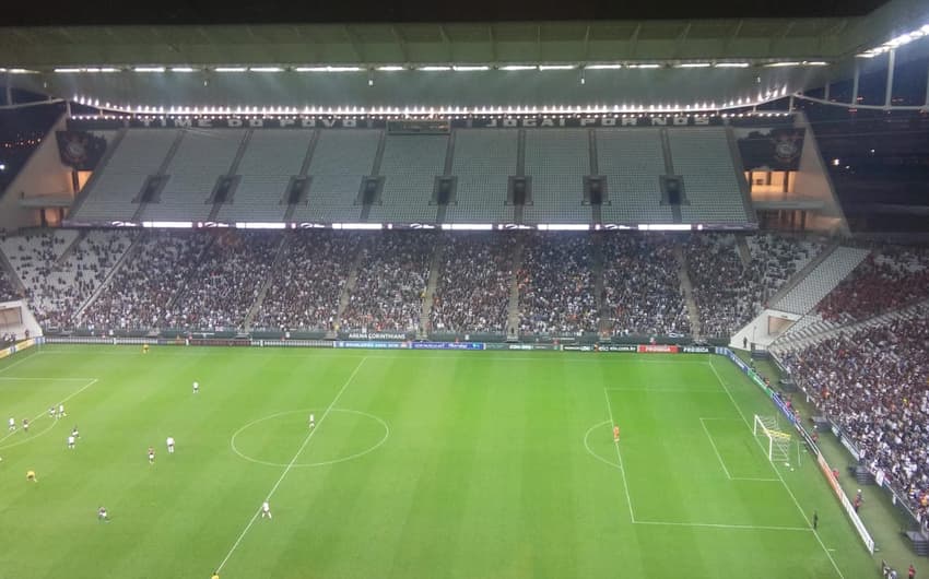 O público na Arena Corinthians foi mais uma vez abaixo da média
