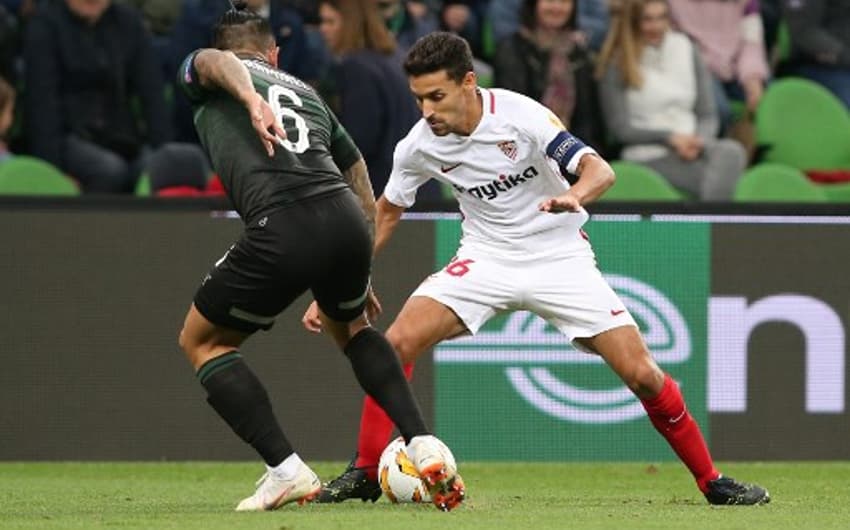 Ramírez e Jesús Navas - Krasnodar x Sevilla