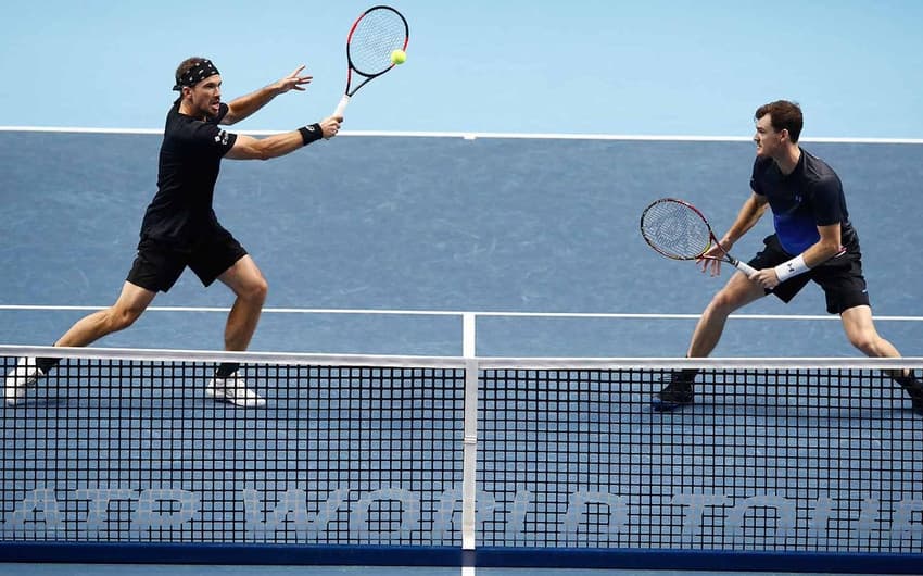 Bruno Soares e Jamie Murray na estreia do ATP Finals