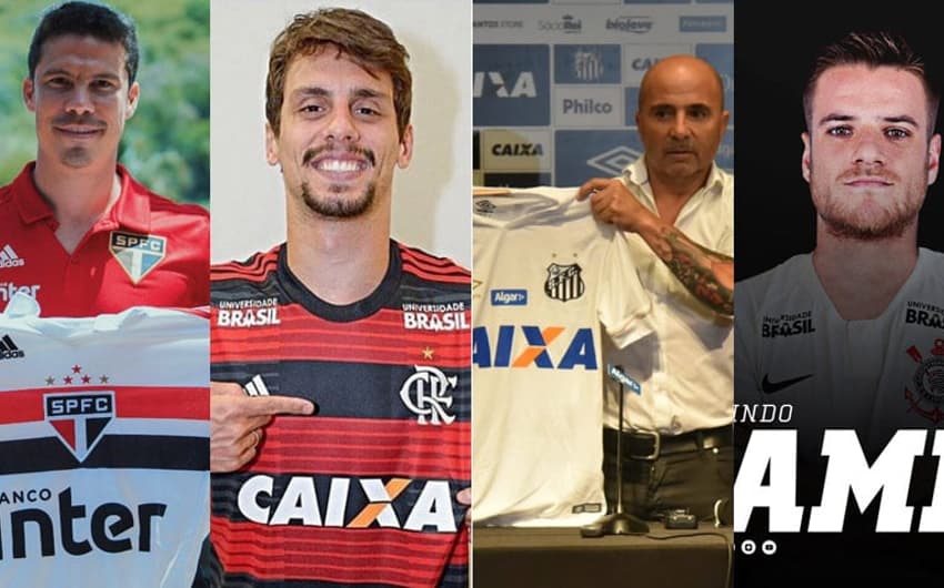 Hernanes, Rodrigo Caio, Sampaoli e Ramiro foram algumas das principais contratações até aqui do Vaivém 2019. Confira quem já está fechado com seu time de coração para a temporada.<br>