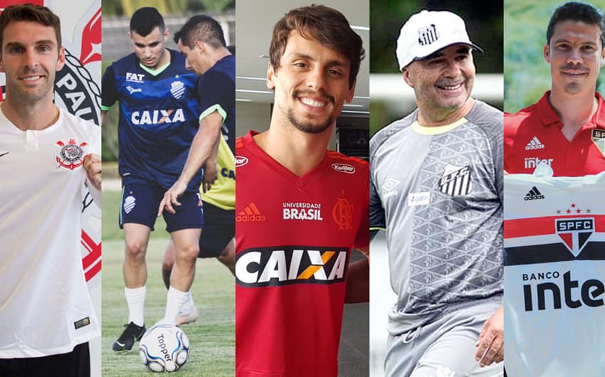 Montagem Corinthians, CSA, Flamengo, Santos e Sao Paulo