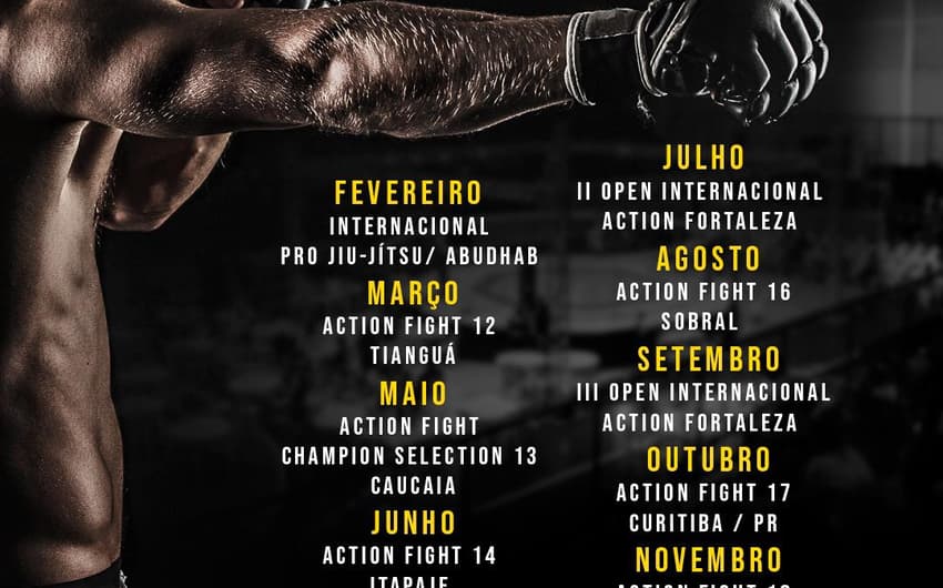 Calendário da temporada de 2019 do Action Fight foi divulgado pela organização (Foto: Divulgação)