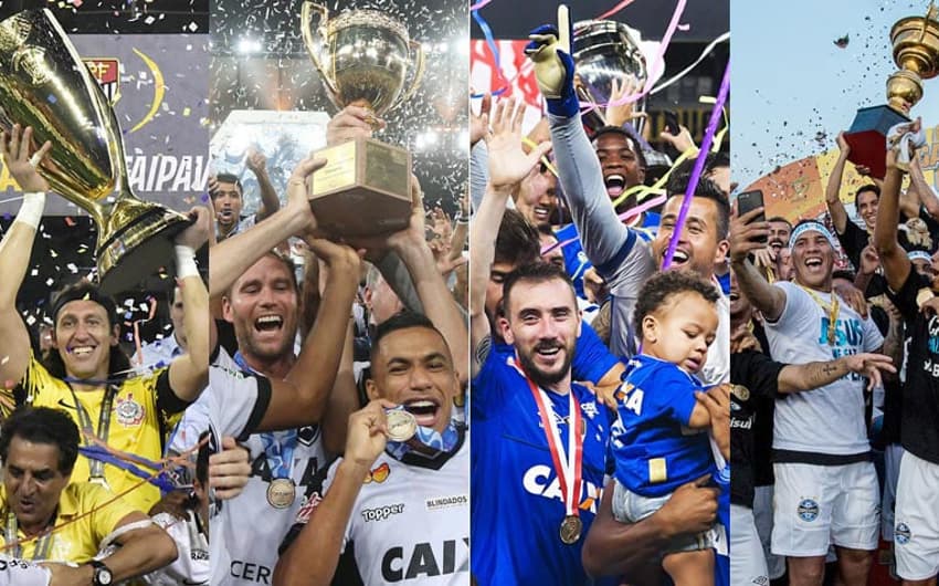 Em 2018, Corinthians, Botafogo, Cruzeiro e Grêmio se consagraram campeões de seus respectivos Campeonatos Estaduais.