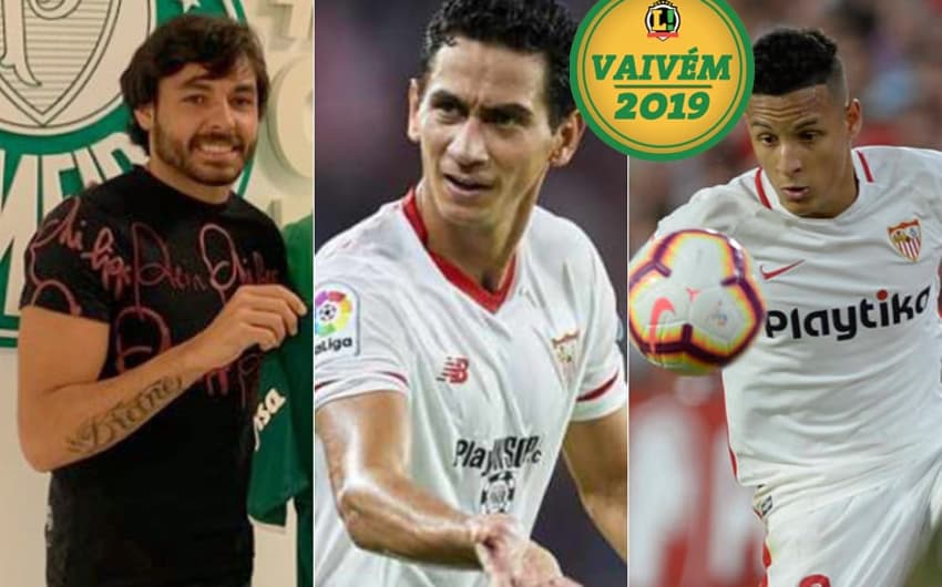 Montagem VAIVÉM - Ricardo Goulart (Palmeiras), Ganso e Guilherme Arana