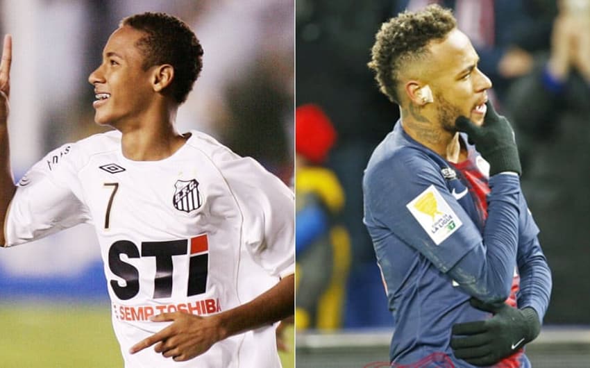 Neymar - #10YearsChallenge<br>Neymar era uma jovem revelação do Santos, hoje é o jogador com a venda mais cara da história do futebol.