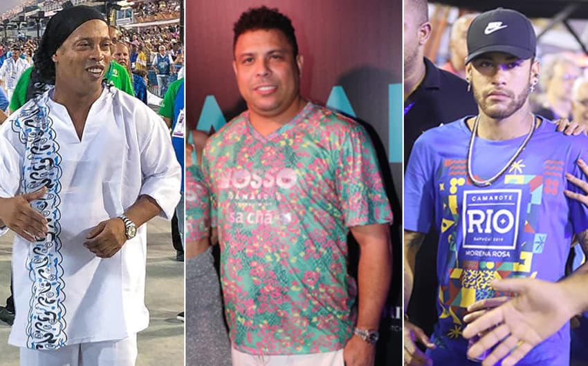 Montagem / Ronaldinho, Ronaldo e Neymar - Carnaval