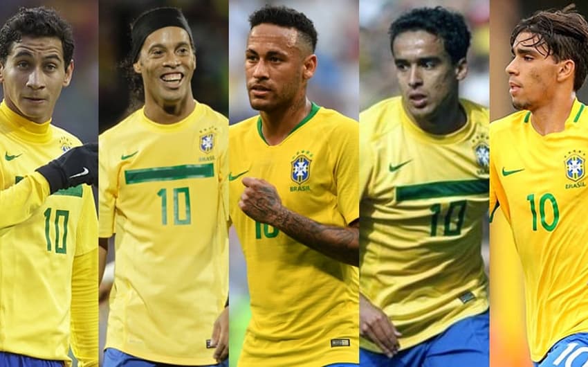 Montagem - Ganso, Ronaldinho, Jadson, Neymar e Paquetá