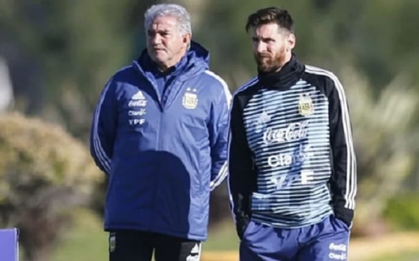 Jorge Burruchaga e Lionel Messi